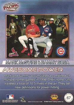 1998 Pacific Home Run History #67 Mark McGwire / Sammy Sosa Back