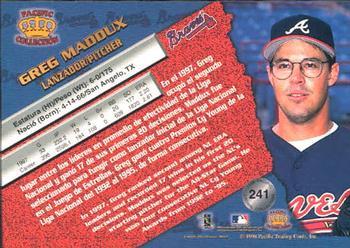1998 Pacific - Red Threatt #241 Greg Maddux Back