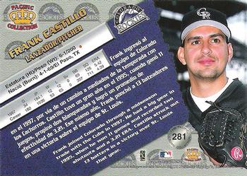 1998 Pacific - Red Threatt #281 Frank Castillo Back