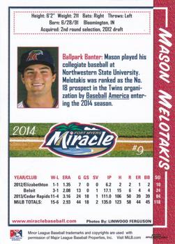 2014 Grandstand Fort Myers Miracle #NNO Mason Melotakis Back