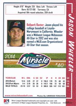 2014 Grandstand Fort Myers Miracle #NNO Jason Wheeler Back