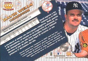1998 Pacific - Silver #160 David Wells Back