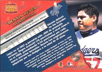 1998 Pacific - Silver #340 Dennis Reyes Back