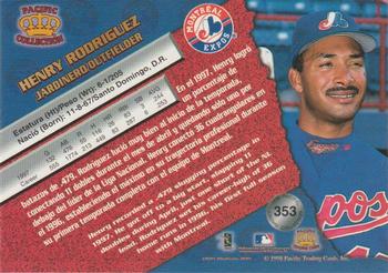1998 Pacific - Silver #353 Henry Rodriguez Back