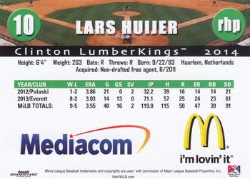 2014 Grandstand Clinton LumberKings #NNO Lars Huijer Back
