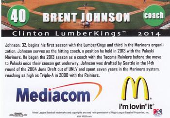 2014 Grandstand Clinton LumberKings #NNO Brent Johnson Back