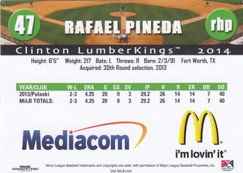 2014 Grandstand Clinton LumberKings #NNO Rafael Pineda Back