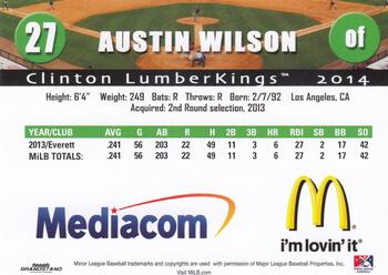2014 Grandstand Clinton LumberKings #NNO Austin Wilson Back
