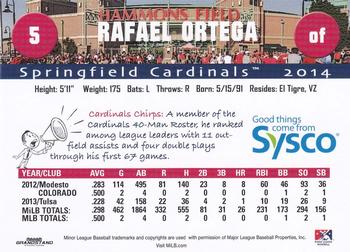 2014 Grandstand Springfield Cardinals SGA #NNO Rafael Ortega Back