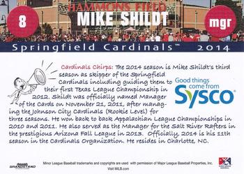 2014 Grandstand Springfield Cardinals SGA #NNO Mike Shildt Back