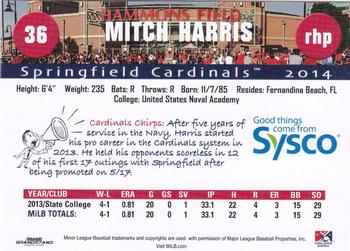 2014 Grandstand Springfield Cardinals SGA #NNO Mitch Harris Back