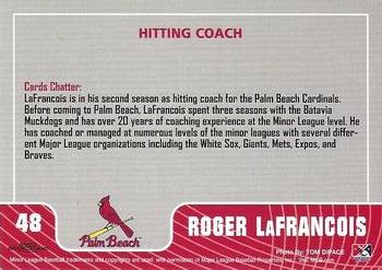 2014 Grandstand Palm Beach Cardinals #12 Roger LaFrancois Back