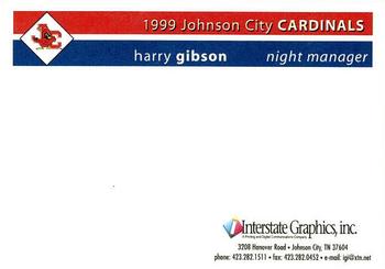 1999 Johnson City Cardinals #NNO Harry Gibson Back