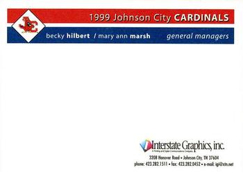 1999 Johnson City Cardinals #NNO Becky Hilbert / Mary Ann Marsh Back