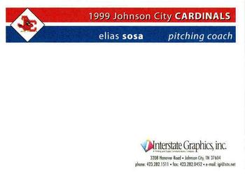 1999 Johnson City Cardinals #NNO Elias Sosa Back