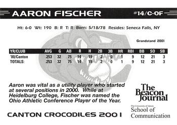 2001 Grandstand Canton Crocodiles #NNO Aaron Fischer Back