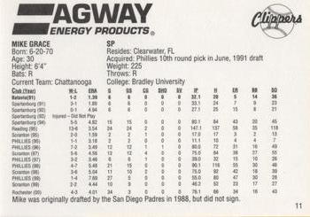 2001 Agway Batavia Muckdogs 1990s Stars #11 Mike Grace Back