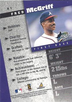1998 Pinnacle Inside - Diamond Edition #81 Fred McGriff Back