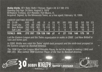 2001 Edmonton Trappers #NNO Bobby Kielty Back