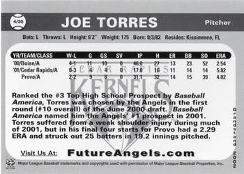 2001 Grandstand Future Angels #NNO Joe Torres Back