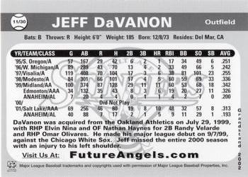 2001 Grandstand Future Angels #NNO Jeff DaVanon Back