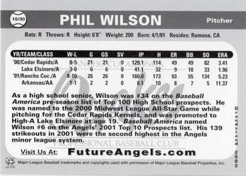 2001 Grandstand Future Angels #NNO Phil Wilson Back
