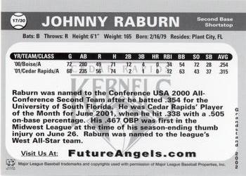 2001 Grandstand Future Angels #NNO Johnny Raburn Back