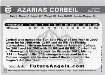 2001 Grandstand Future Angels #NNO Azarias Corbeil Back