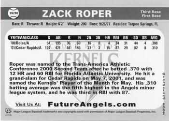 2001 Grandstand Future Angels #NNO Zack Roper Back