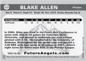 2001 Grandstand Future Angels #NNO Blake Allen Back