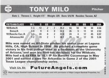 2001 Grandstand Future Angels #NNO Tony Milo Back