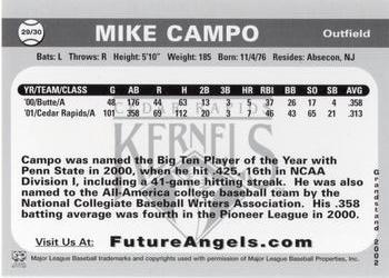 2001 Grandstand Future Angels #NNO Mike Campo Back