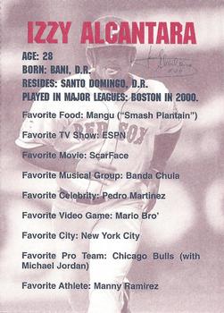 2001 Dunkin' Donuts Pawtucket Red Sox #NNO Izzy Alcantara Back
