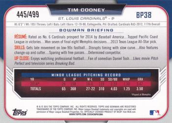 2015 Bowman - Prospects Silver #BP38 Tim Cooney Back