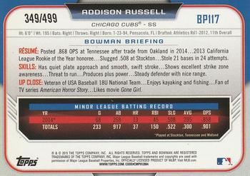 2015 Bowman - Prospects Silver #BP117 Addison Russell Back