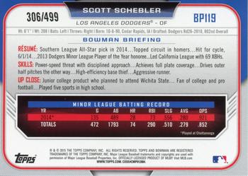 2015 Bowman - Prospects Silver #BP119 Scott Schebler Back