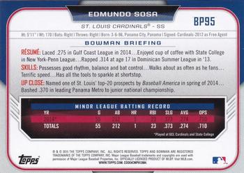 2015 Bowman - Prospects Silver Ice #BP95 Edmundo Sosa Back