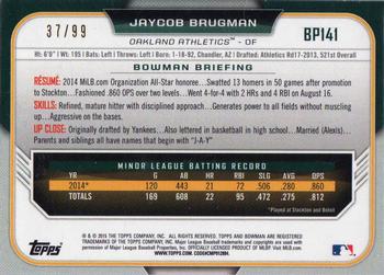 2015 Bowman - Prospects Green (Retail) #BP141 Jaycob Brugman Back