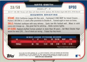 2015 Bowman - Prospects Gold #BP90 Nate Smith Back