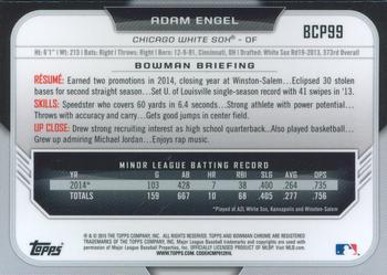 2015 Bowman - Chrome Prospects Orange Wave Refractors #BCP99 Adam Engel Back