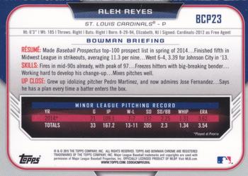 2015 Bowman - Chrome Prospects Black Refractors (Asia) #BCP23 Alex Reyes Back