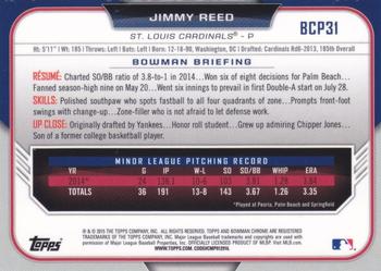 2015 Bowman - Chrome Prospects Black Refractors (Asia) #BCP31 Jimmy Reed Back