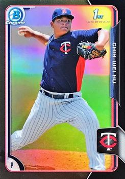 2015 Bowman - Chrome Prospects Black Refractors (Asia) #BCP112 Chih-Wei Hu Front