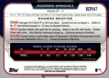 2015 Bowman - Chrome Prospects Black Refractors (Asia) #BCP147 Ricardo Sanchez Back