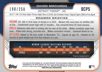 2015 Bowman - Chrome Prospects Purple Refractors #BCP5 Dixon Machado Back
