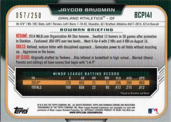 2015 Bowman - Chrome Prospects Purple Refractors #BCP141 Jaycob Brugman Back