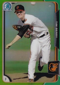 2015 Bowman - Chrome Prospects Green Refractors #BCP106 Tim Berry Front