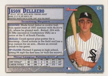 1998 Bowman #124 Jason Dellaero Back