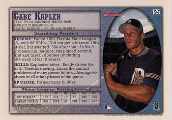 1998 Bowman #125 Gabe Kapler Back