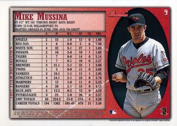1998 Bowman #9 Mike Mussina Back